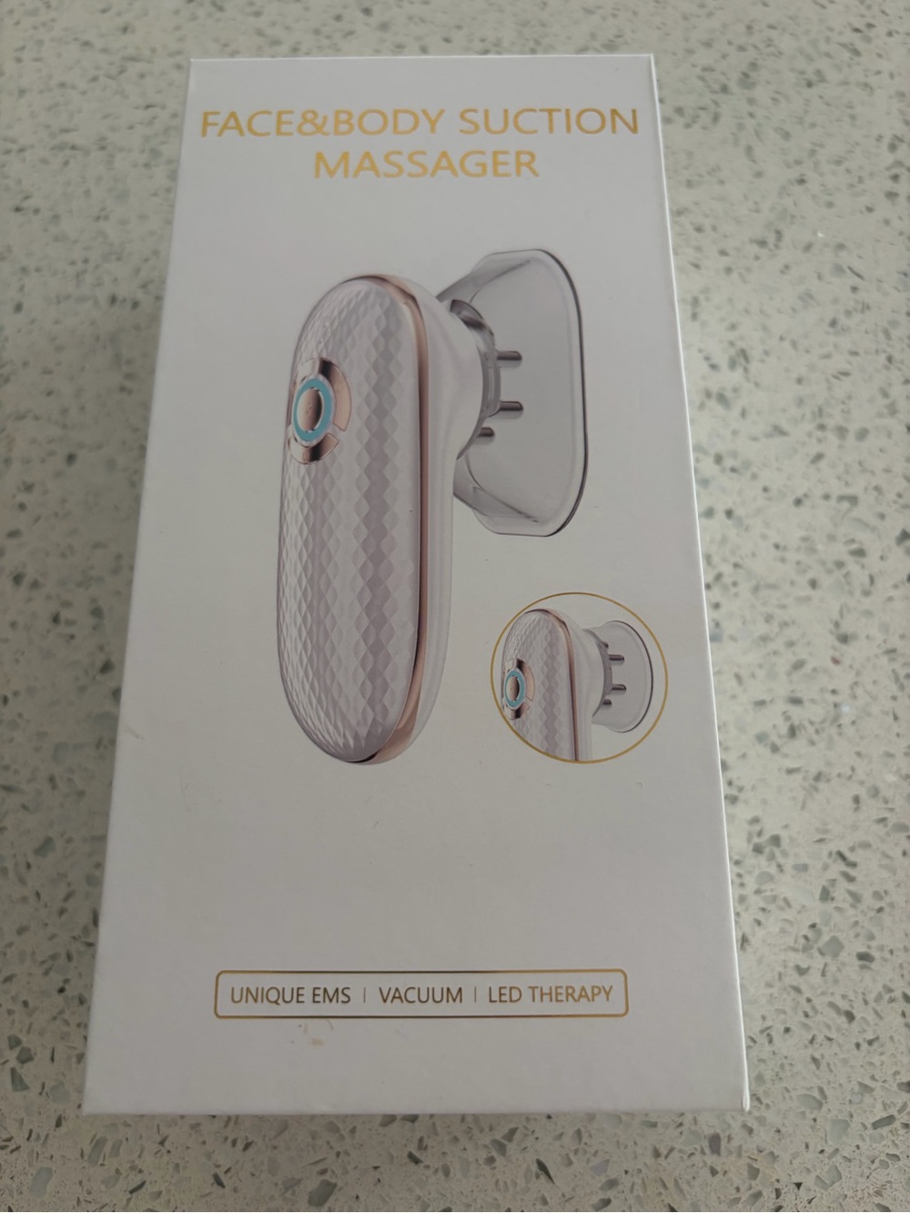 Face & Body Suction Massager - White with Rose Gold Accents